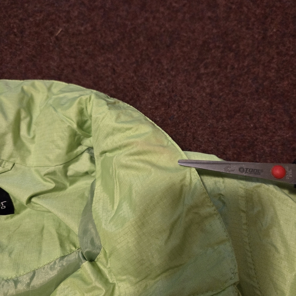 The Weather Co Women's Size Small Parka Jacket With Hidden Hood Lime Green/Navy - Picture 3 of 11